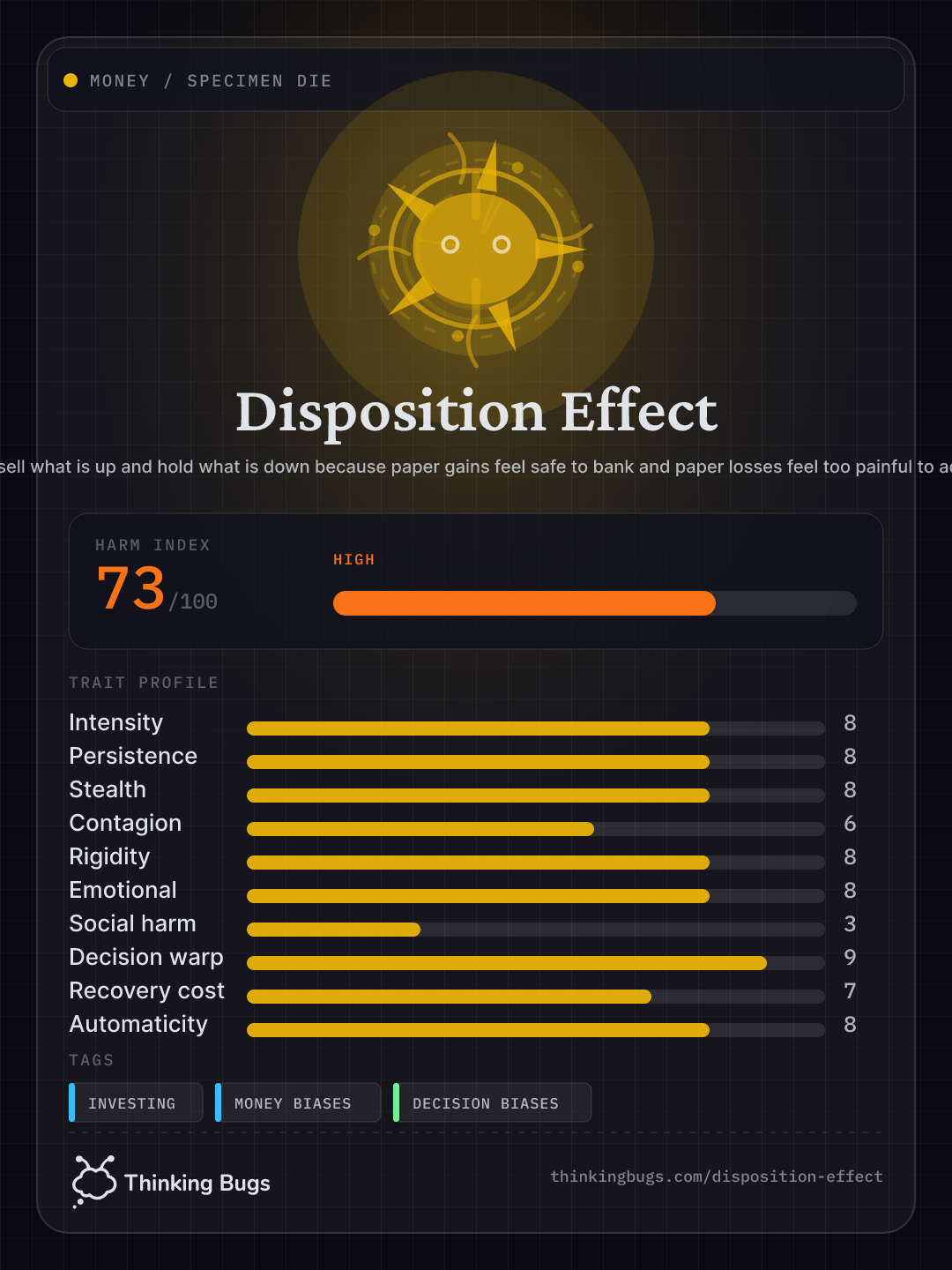 Disposition Effect specimen card