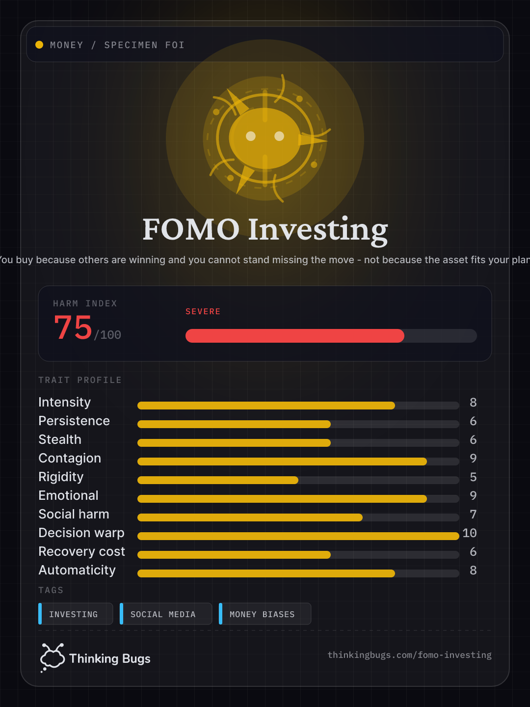 FOMO Investing specimen card