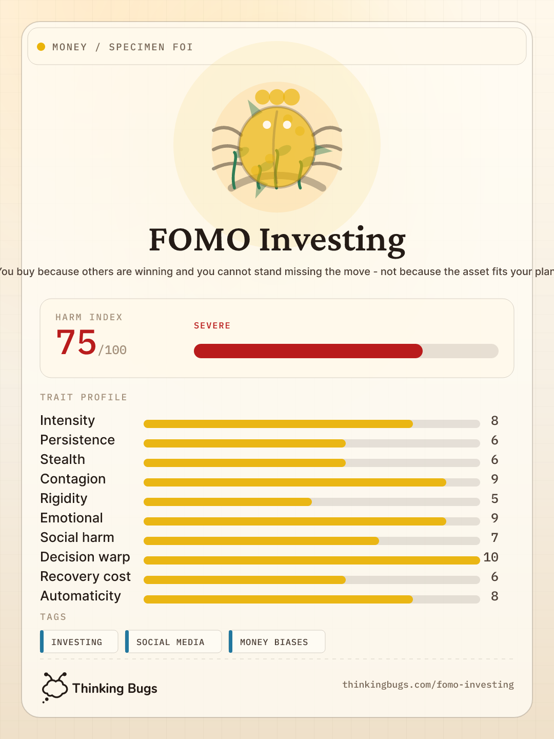 FOMO Investing specimen card