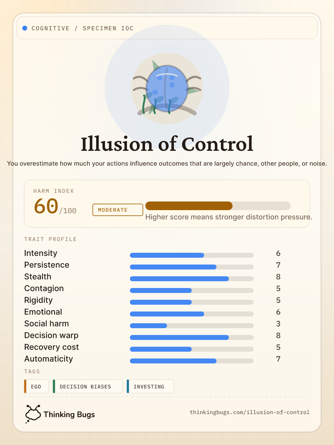 Illusion of Control specimen card