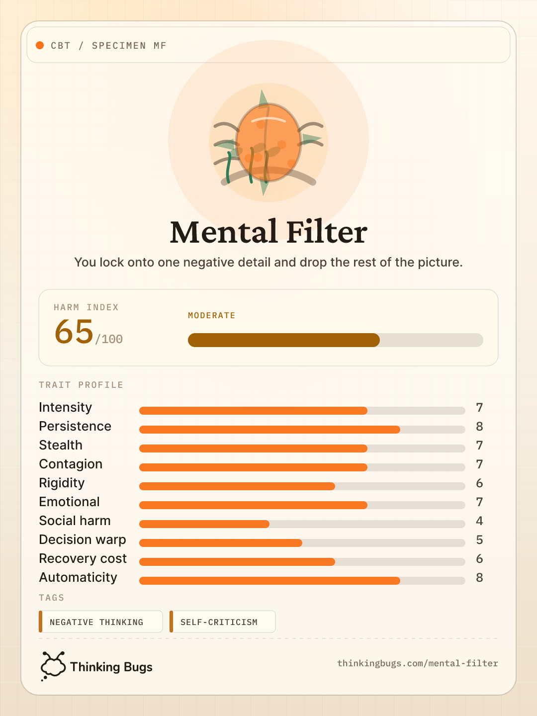 Mental Filter specimen card