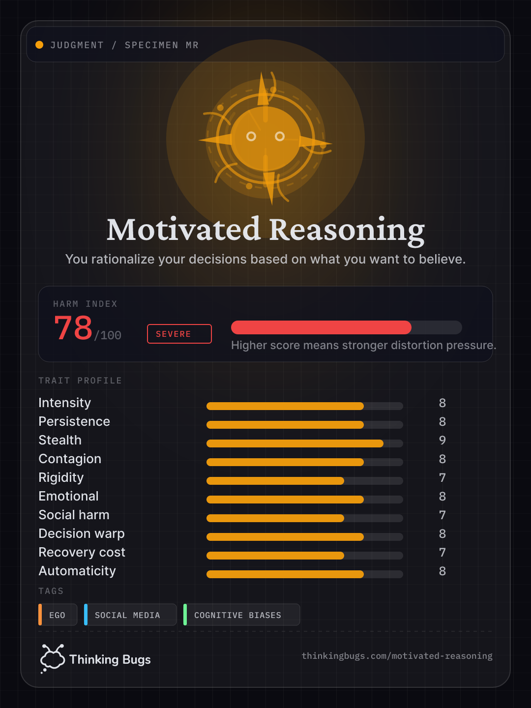 Motivated Reasoning specimen card