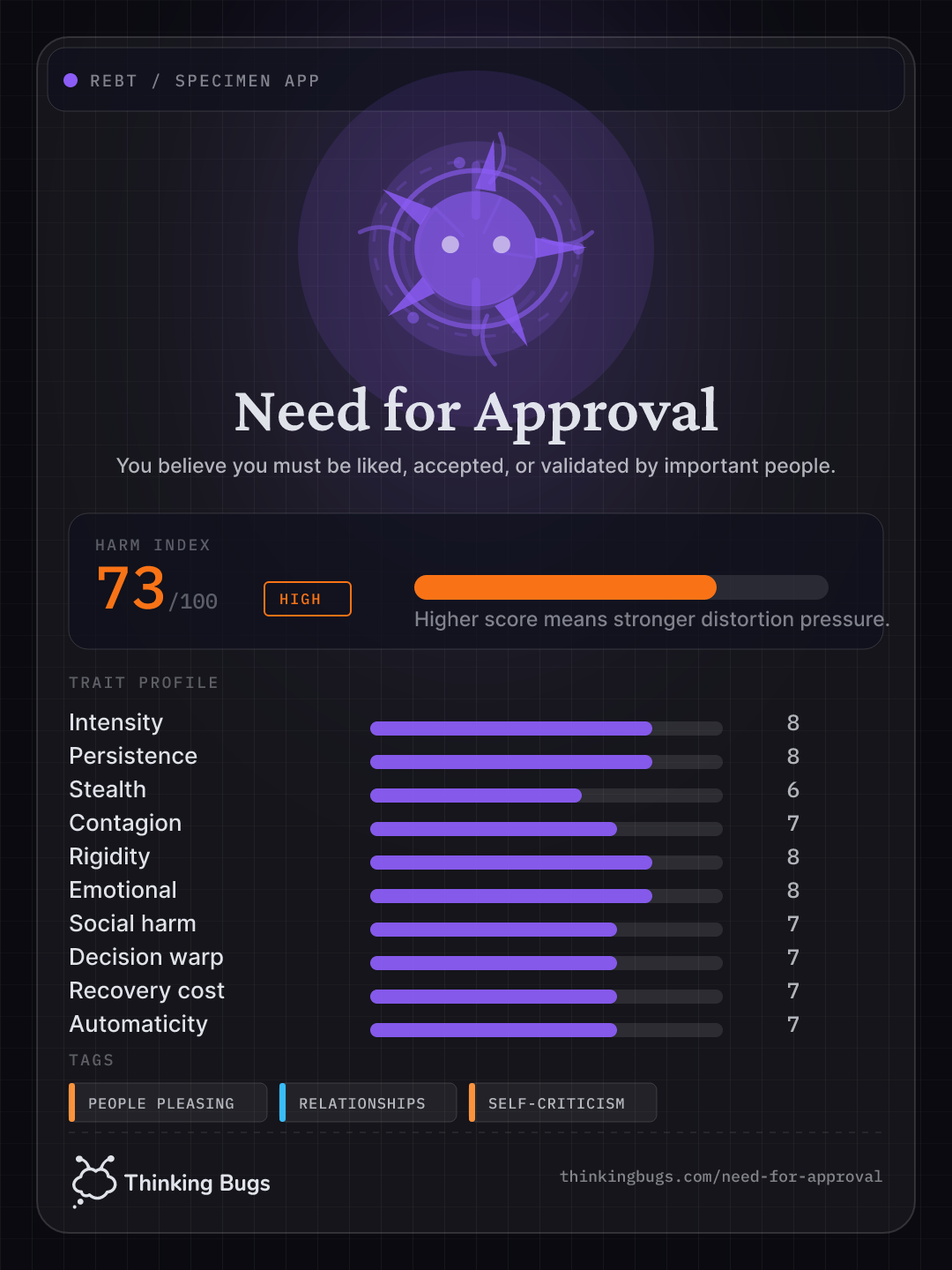 Need for Approval specimen card
