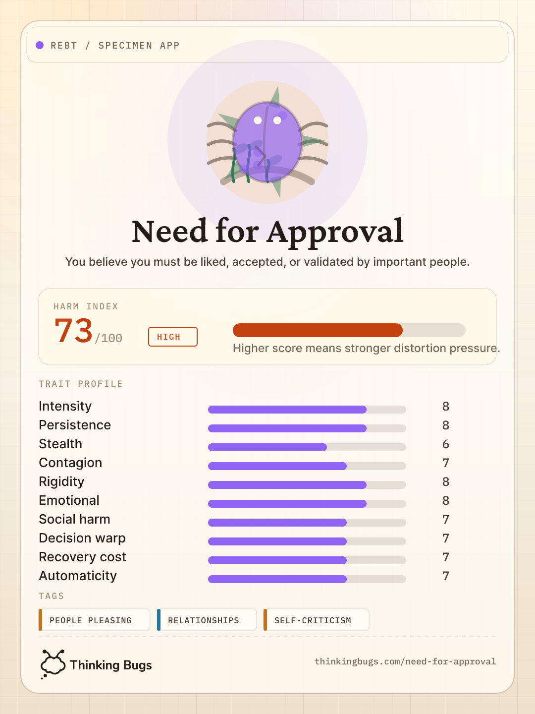 Need for Approval specimen card