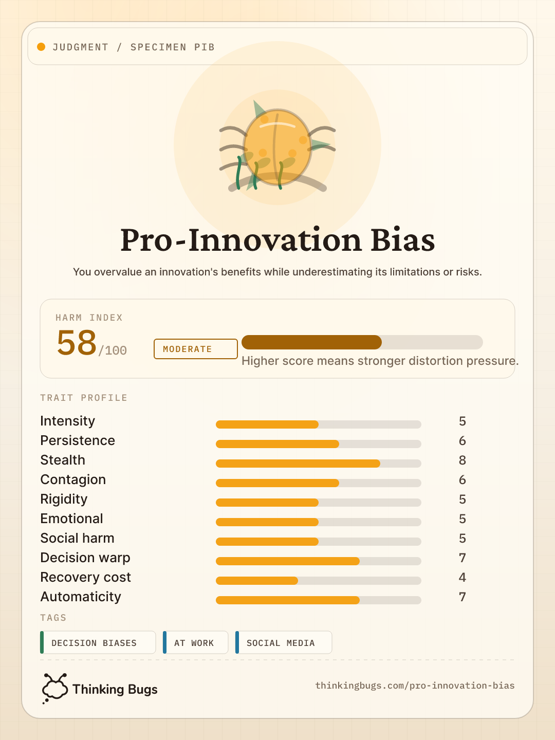 Pro-Innovation Bias specimen card
