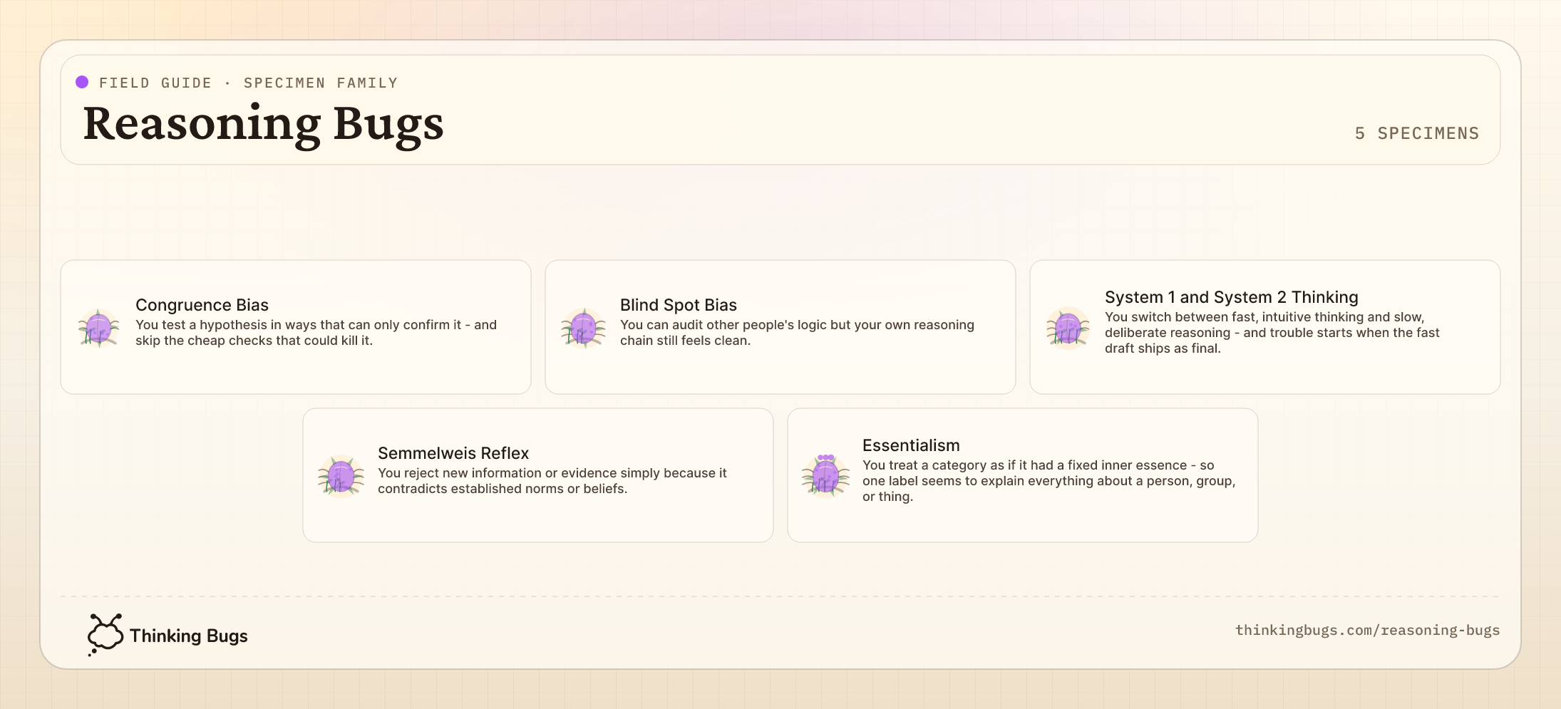 Reasoning Bugs field guide