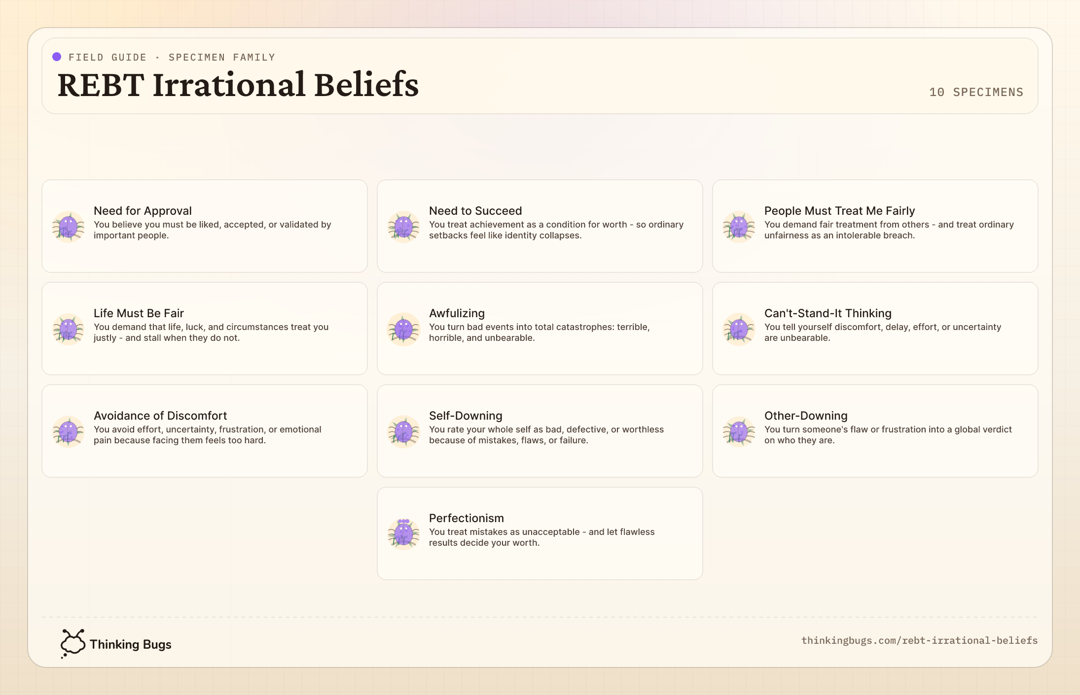 REBT Irrational Beliefs field guide