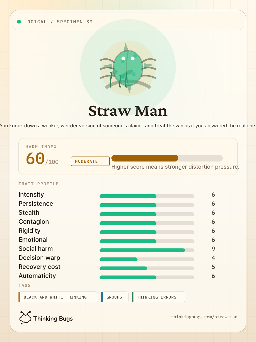 Straw Man specimen card