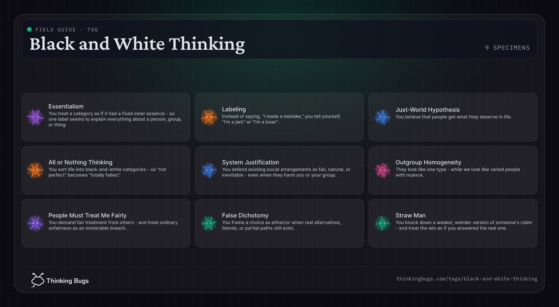 Black and White Thinking field guide