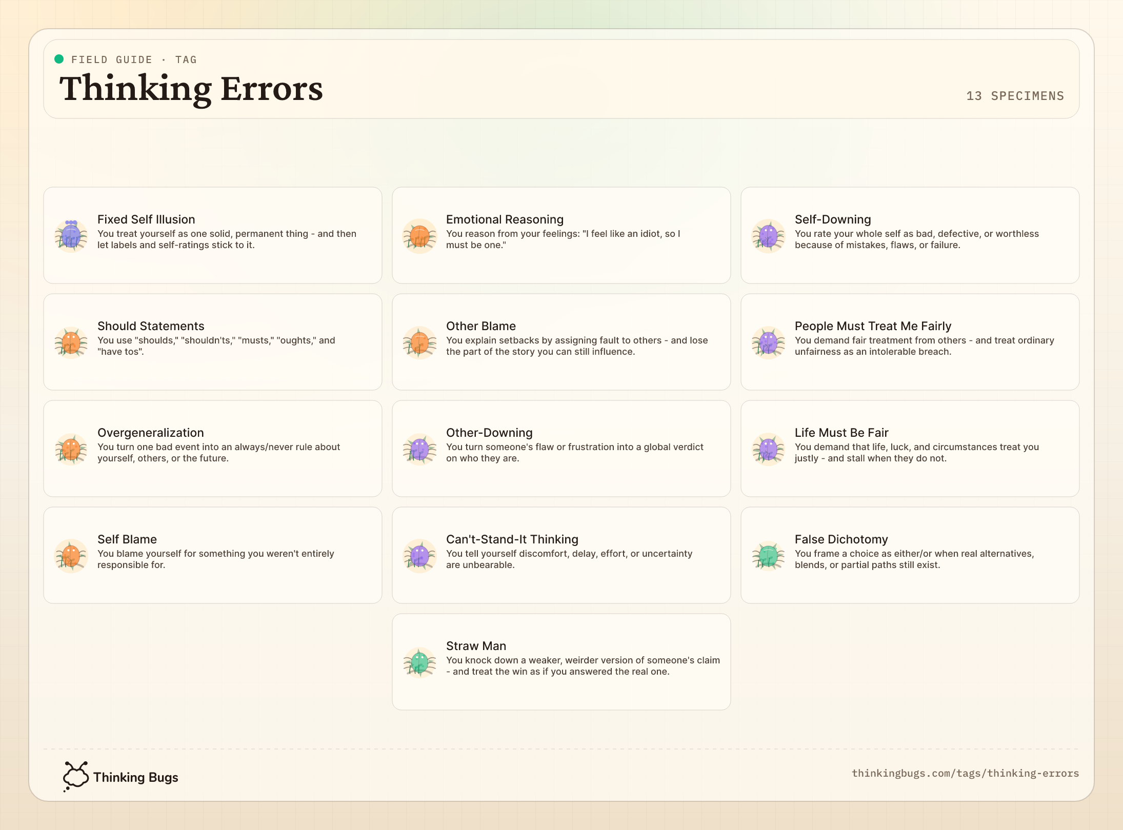Thinking Errors field guide